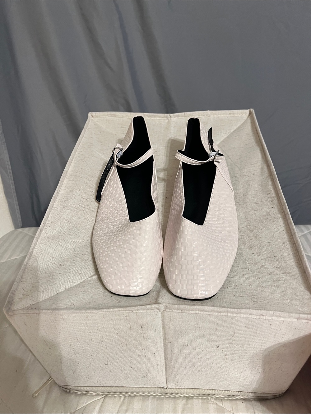 SHEIN Pale Pink Slingback Square-Toe Flats